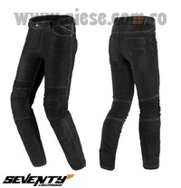 Blugi (jeans) moto barbati Seventy model SD-PJ6 tip Slim fit culoare: negru (insertii Aramid Kevlar) marime 4XL